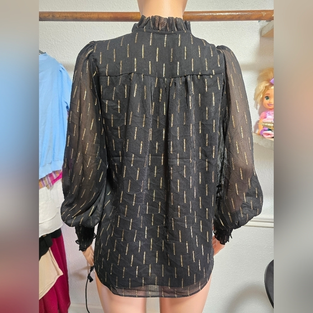 Elegant Black and Gold Women's Top - Picture 4 of 5
